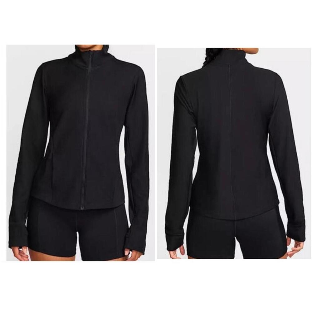 Nike One Rib Dri-FIT Full-Zip Black Training Jacket HJ5398-010 Women's S XL NWT